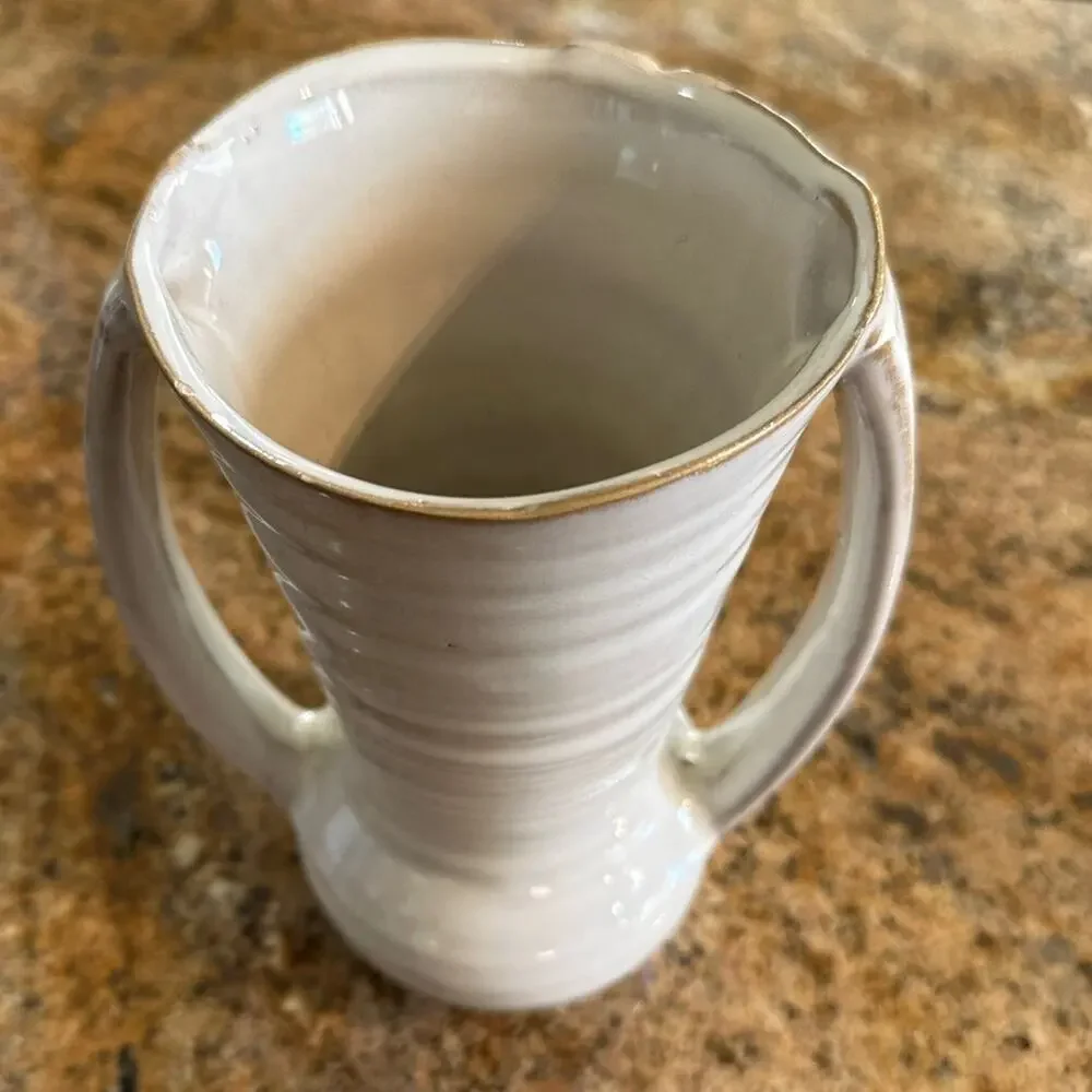 2 Handled crock vase